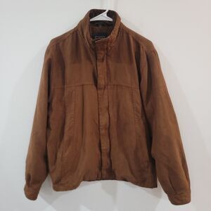 Haggar Mens Bomber Jacket Size Small Brown Aviation Retro 90S